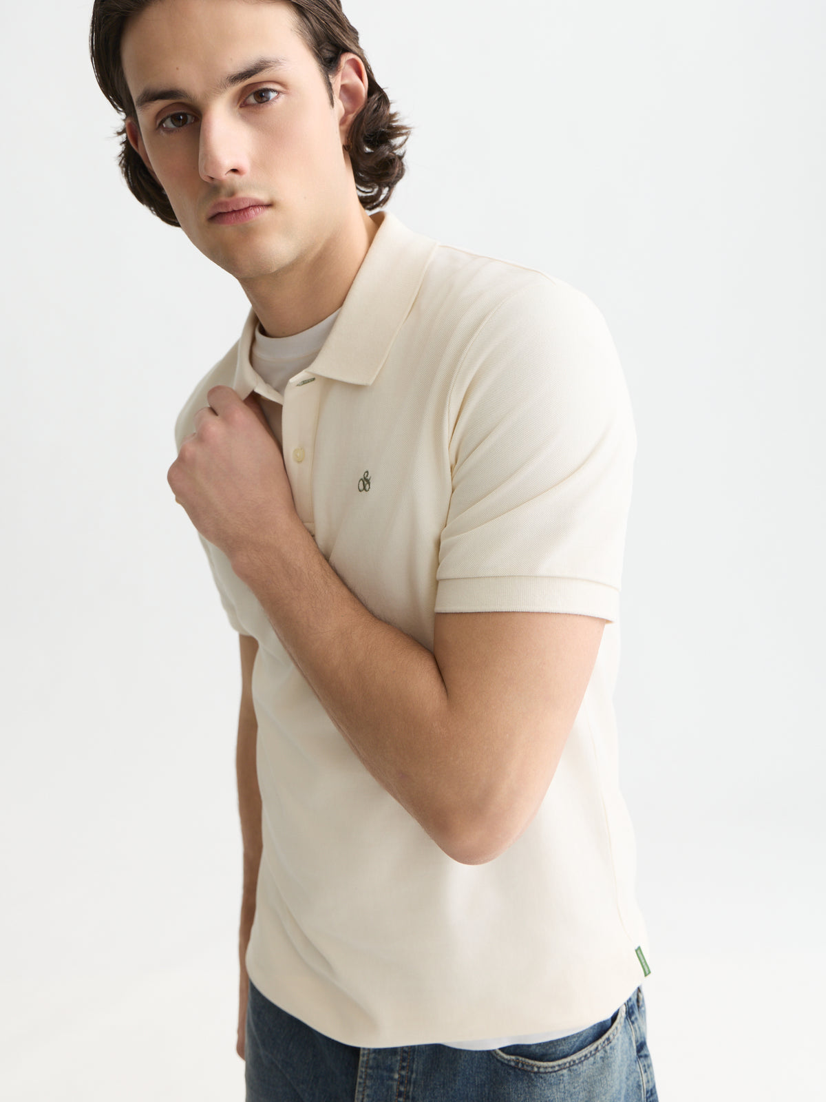 Lavender חולצת פולו לגברים Seasonal Core Pique Chest Logo SCOTCH & SODA