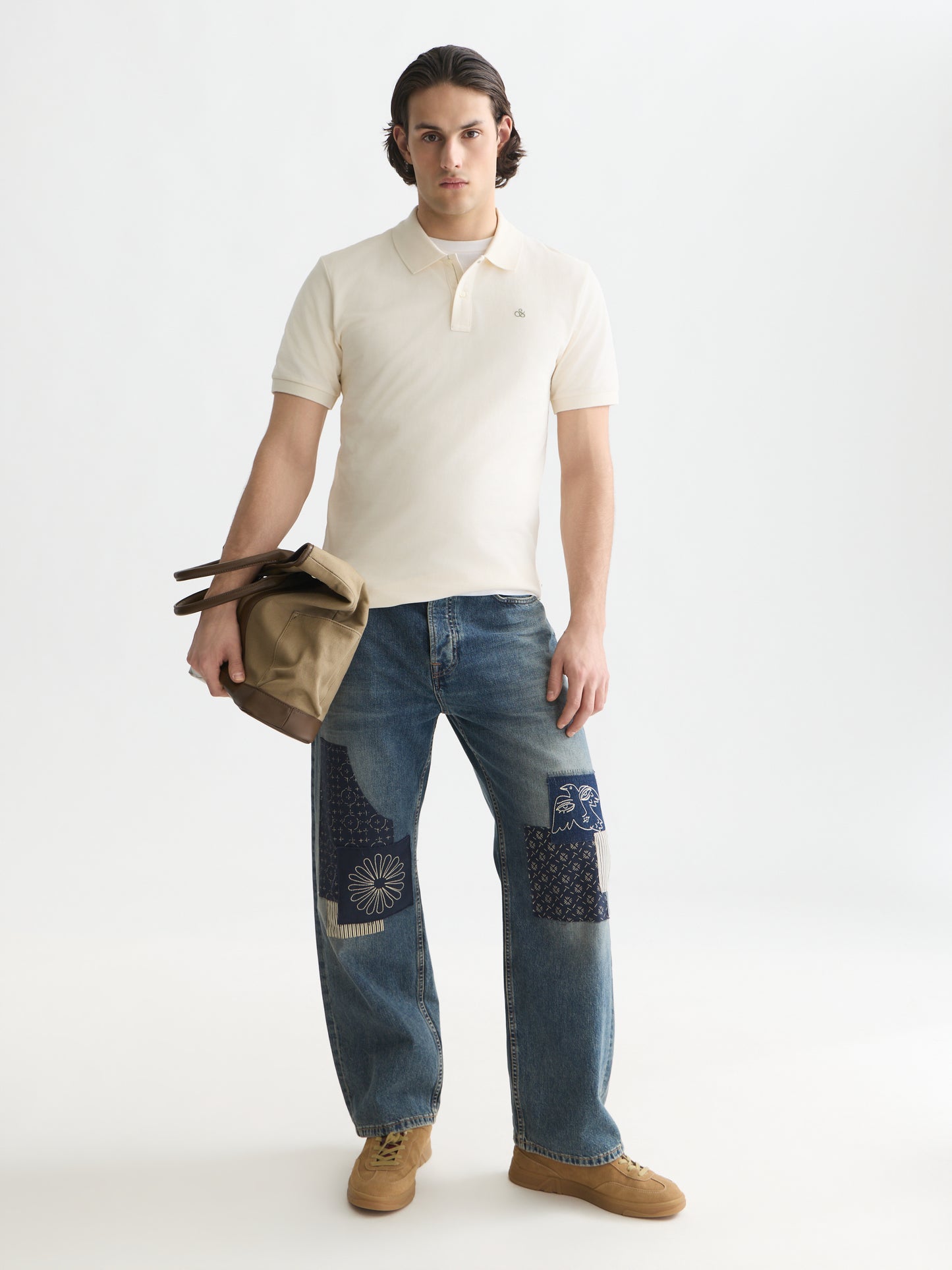 Lavender חולצת פולו לגברים Seasonal Core Pique Chest Logo SCOTCH & SODA
