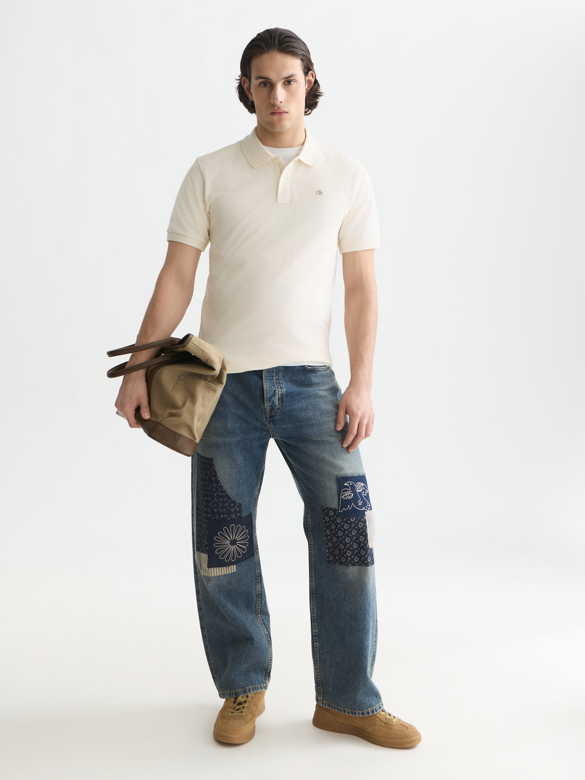 Lavender חולצת פולו לגברים Seasonal Core Pique Chest Logo SCOTCH & SODA