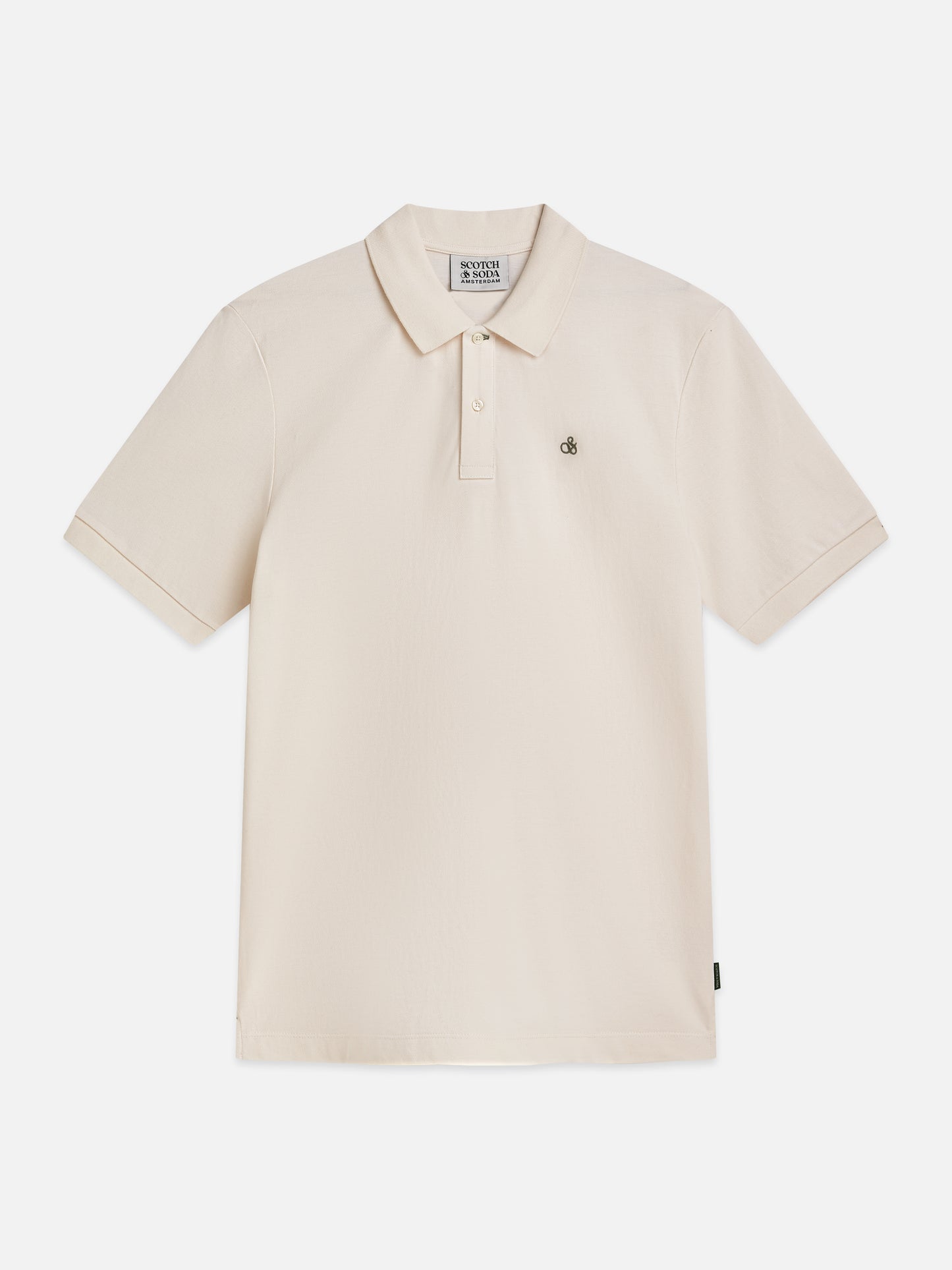 White Smoke חולצת פולו לגברים Seasonal Core Pique Chest Logo SCOTCH & SODA