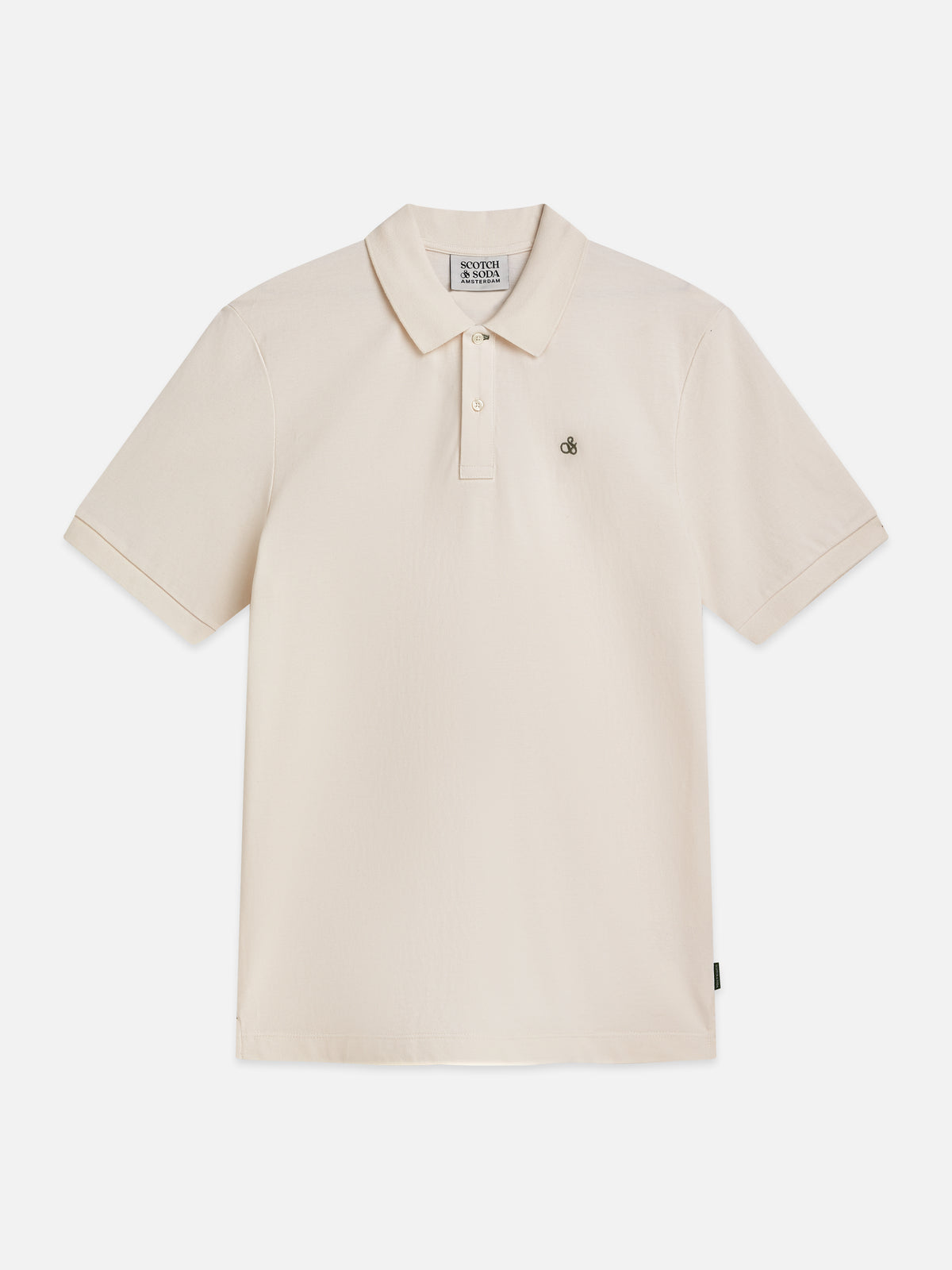 White Smoke חולצת פולו לגברים Seasonal Core Pique Chest Logo SCOTCH & SODA