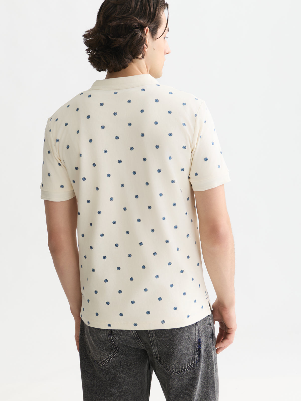 White Smoke חולצת פולו לגברים Micro-Printed SCOTCH & SODA