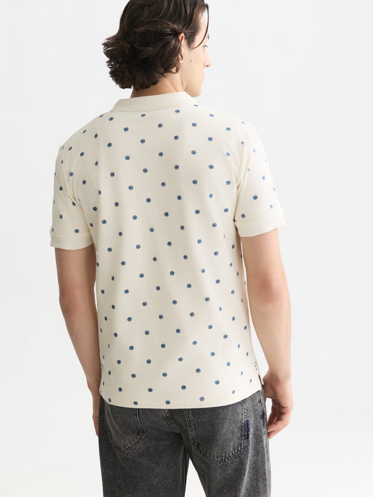 White Smoke חולצת פולו לגברים Micro-Printed SCOTCH & SODA
