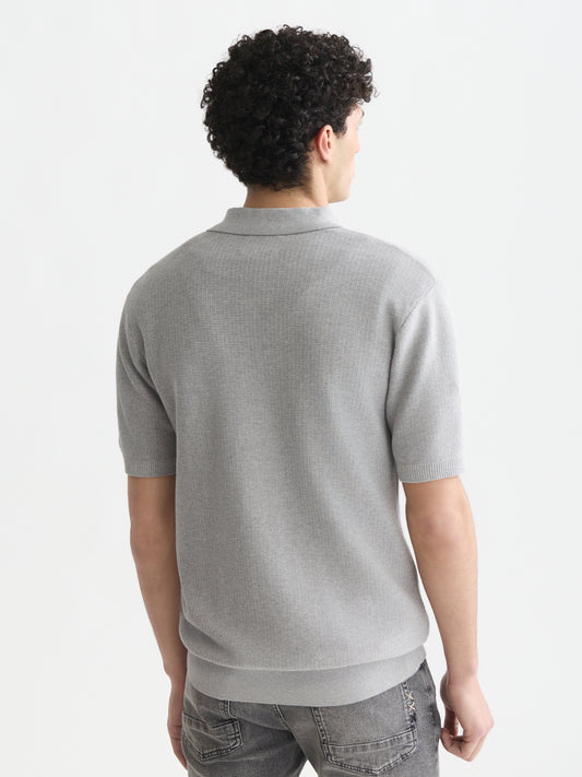White Smoke חולצת פולו לגברים Seasonal Core Structured Knitted SCOTCH & SODA