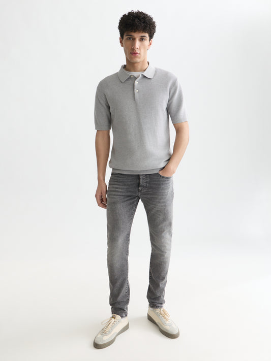 White Smoke חולצת פולו לגברים Seasonal Core Structured Knitted SCOTCH & SODA