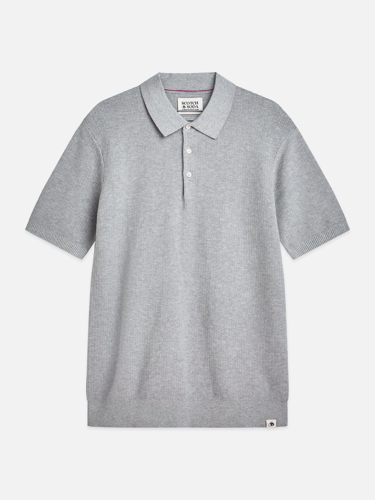 White Smoke חולצת פולו לגברים Seasonal Core Structured Knitted SCOTCH & SODA