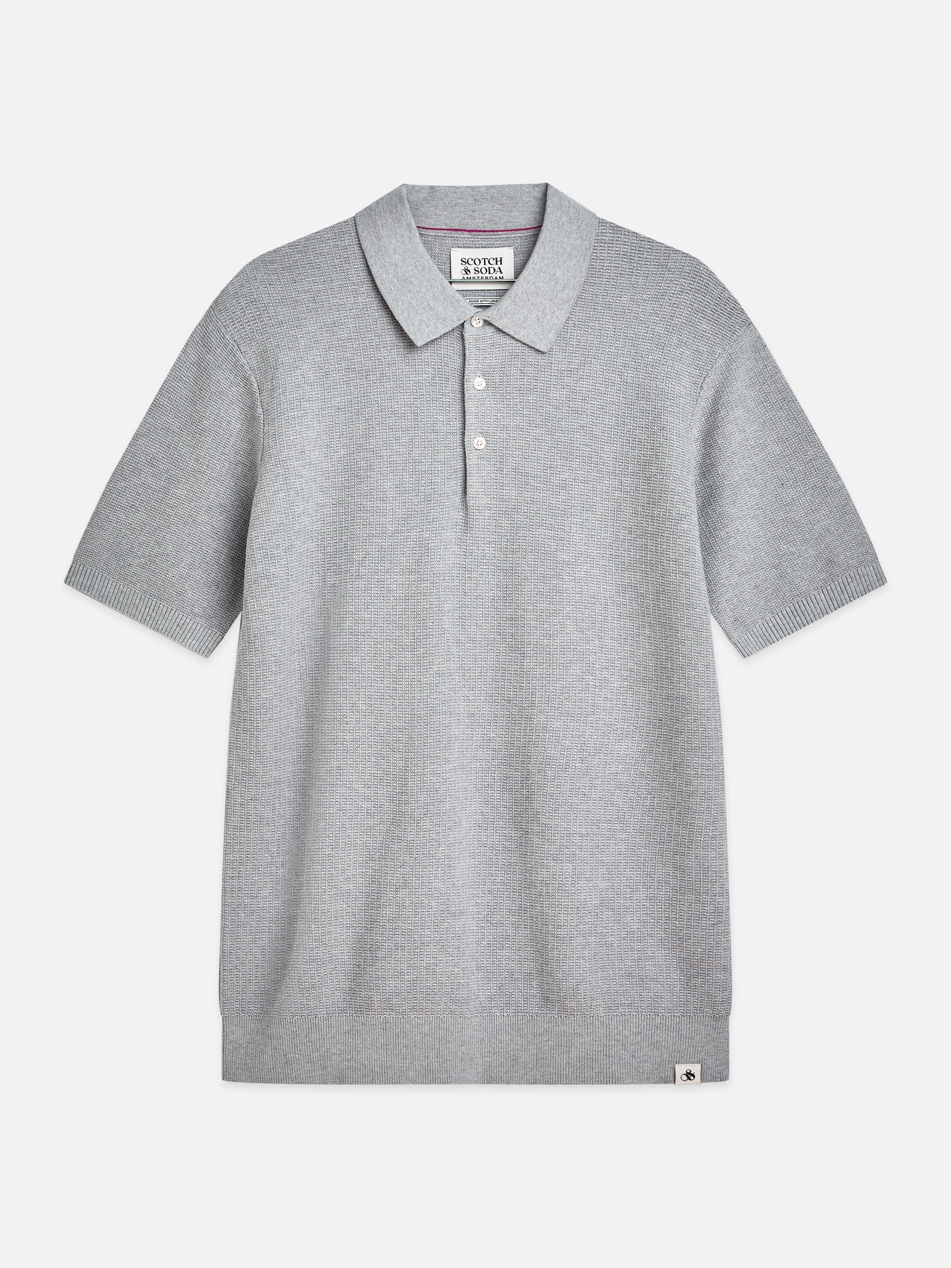 White Smoke חולצת פולו לגברים Seasonal Core Structured Knitted SCOTCH & SODA
