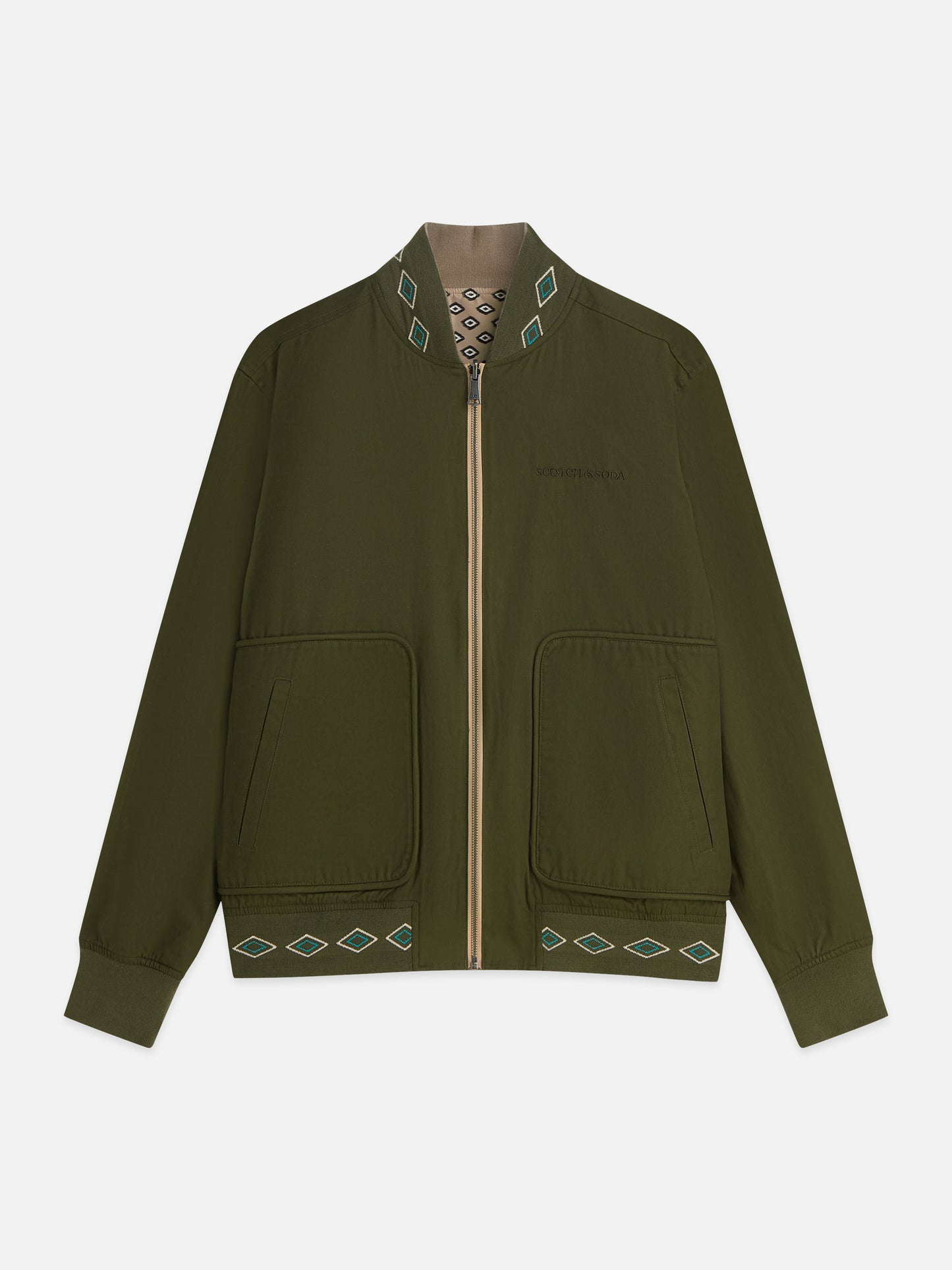 Dark Slate Gray ג'קט דו צדדי לגברים Reversible Bomber SCOTCH & SODA