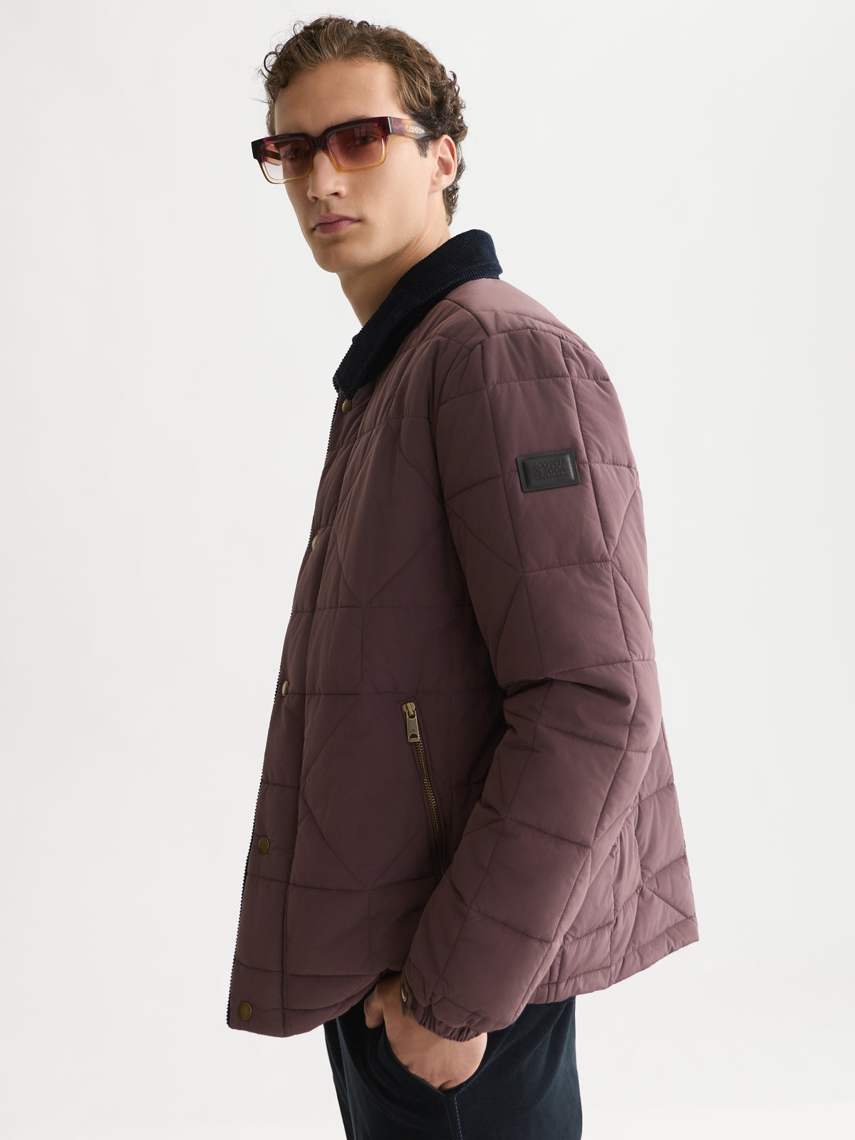 Dark Slate Gray ג'קט מרופד לגברים Quilted Geo SCOTCH & SODA