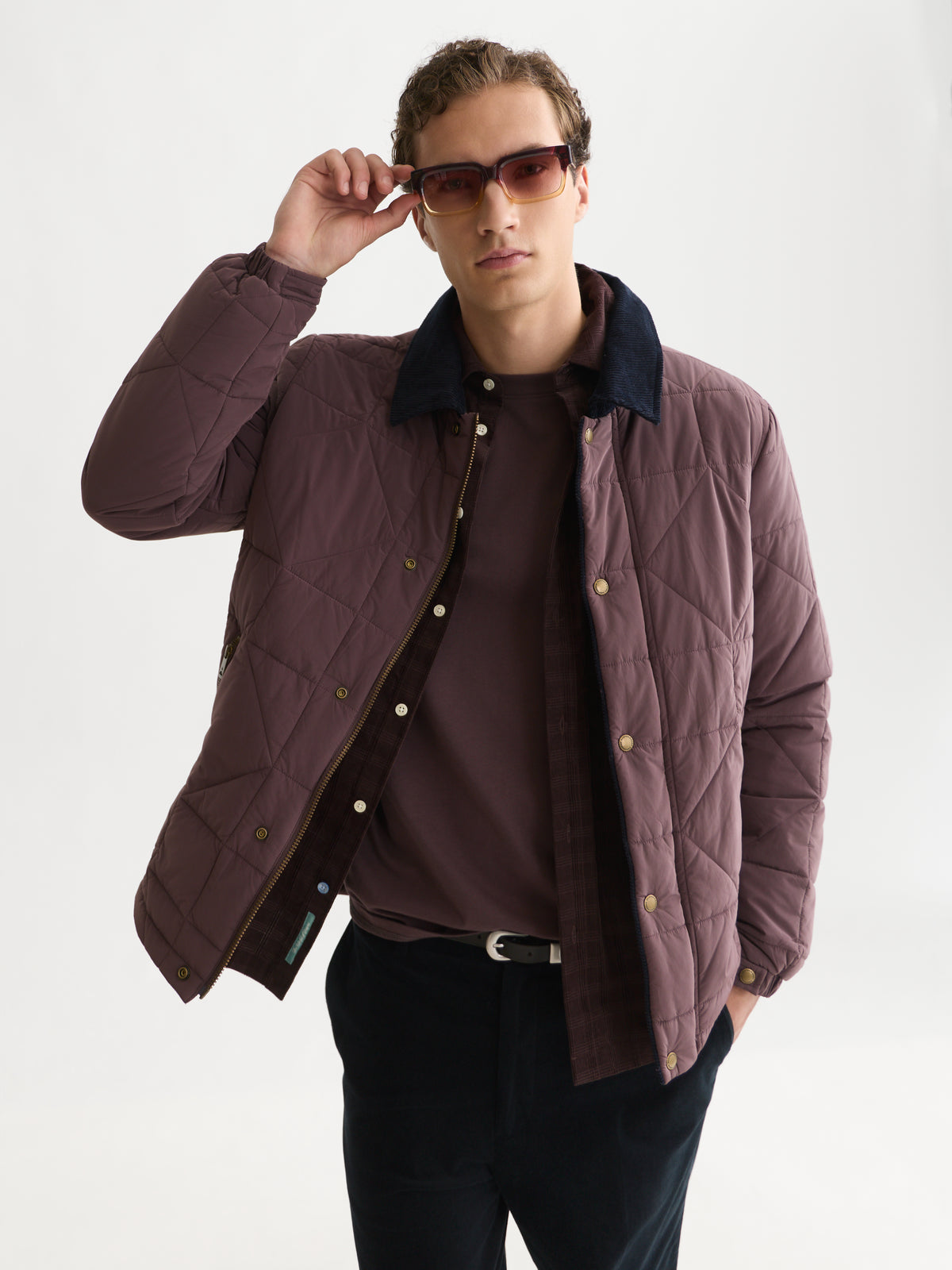 Lavender ג'קט מרופד לגברים Quilted Geo SCOTCH & SODA