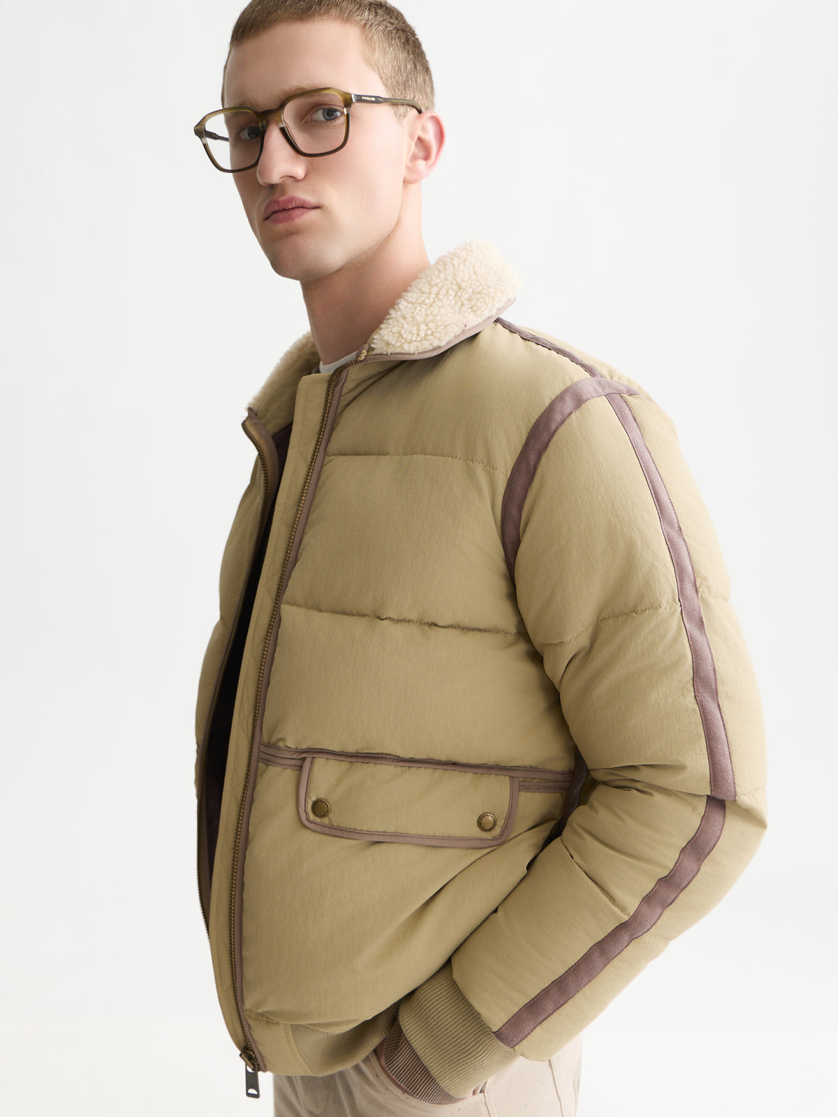 White Smoke ג'קט פאפר לגברים Teddy Puffer SCOTCH & SODA