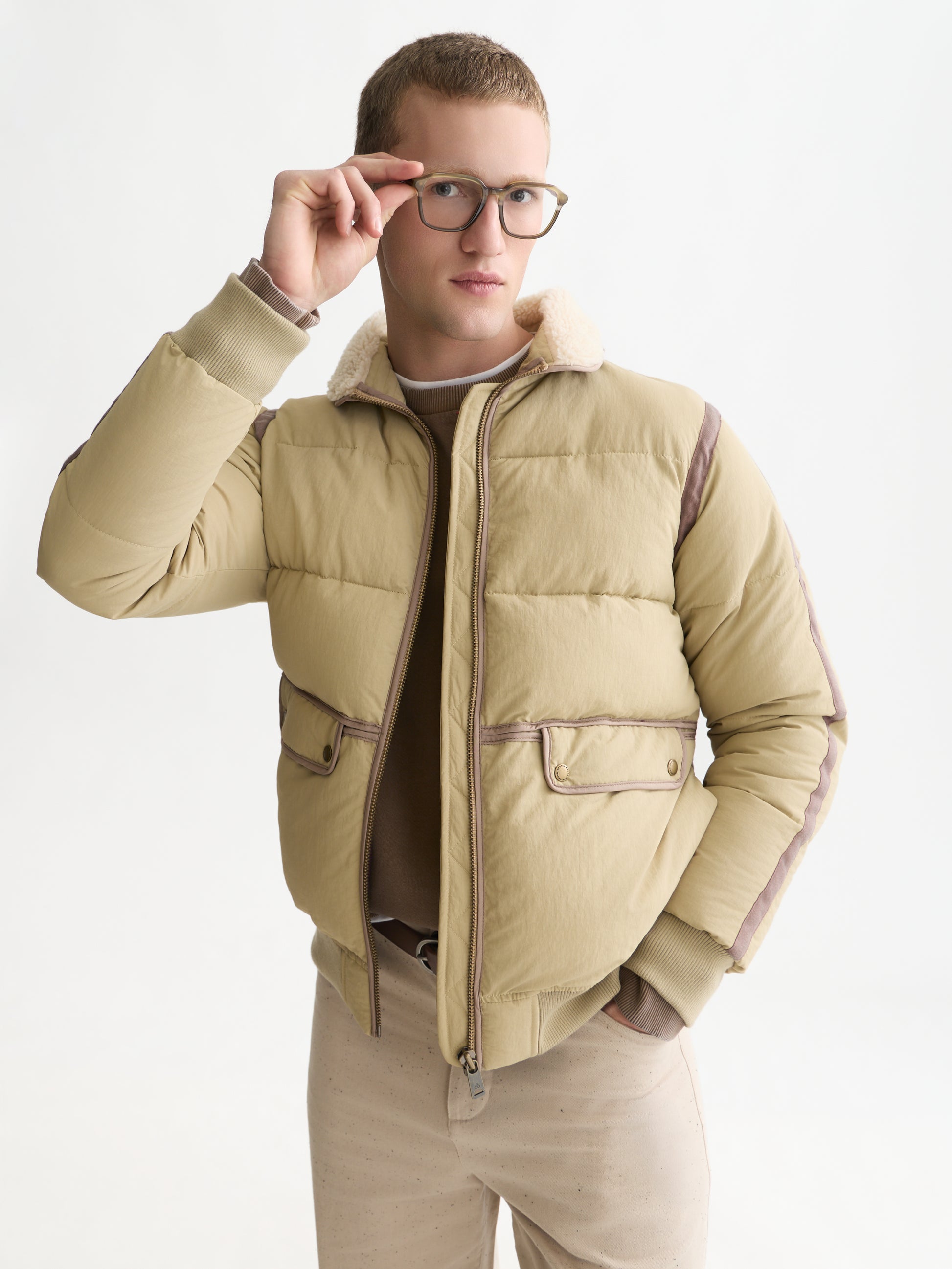 White Smoke ג'קט פאפר לגברים Teddy Puffer SCOTCH & SODA