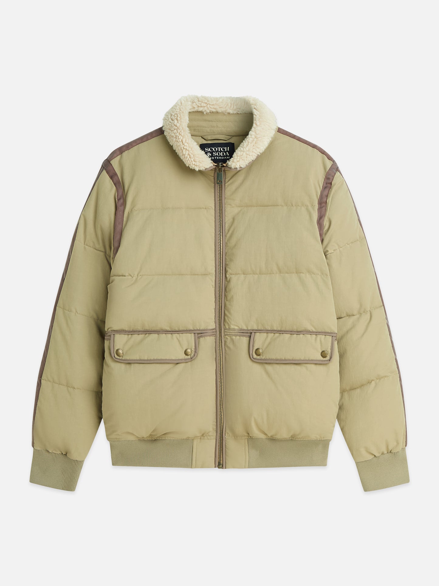 Rosy Brown ג'קט פאפר לגברים Teddy Puffer SCOTCH & SODA