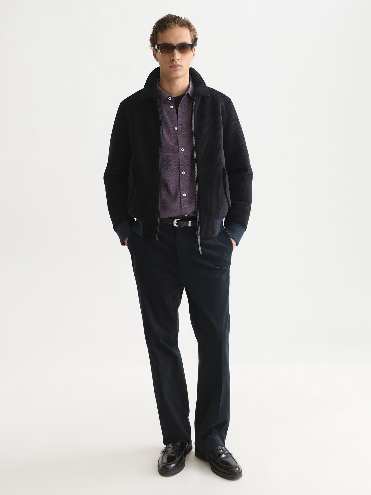 Black ג'קט לגברים Velvet Blouson SCOTCH & SODA