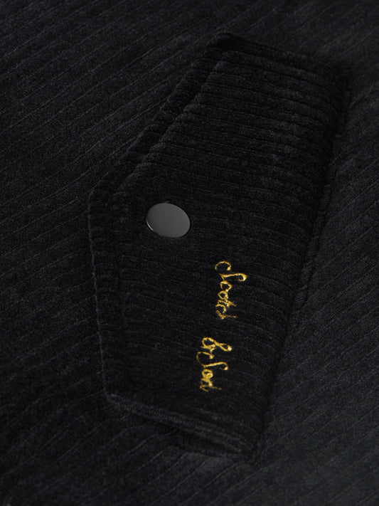 Black ג'קט לגברים Velvet Blouson SCOTCH & SODA