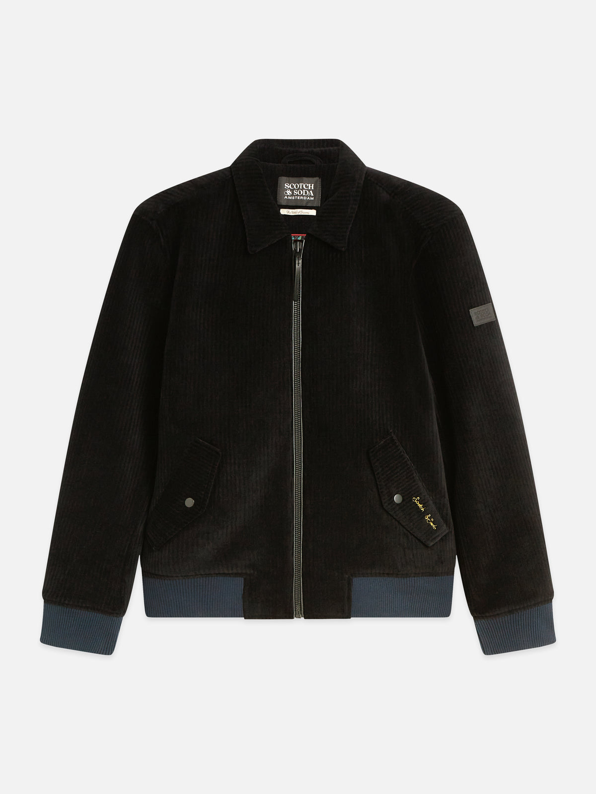 Black ג'קט לגברים Velvet Blouson SCOTCH & SODA