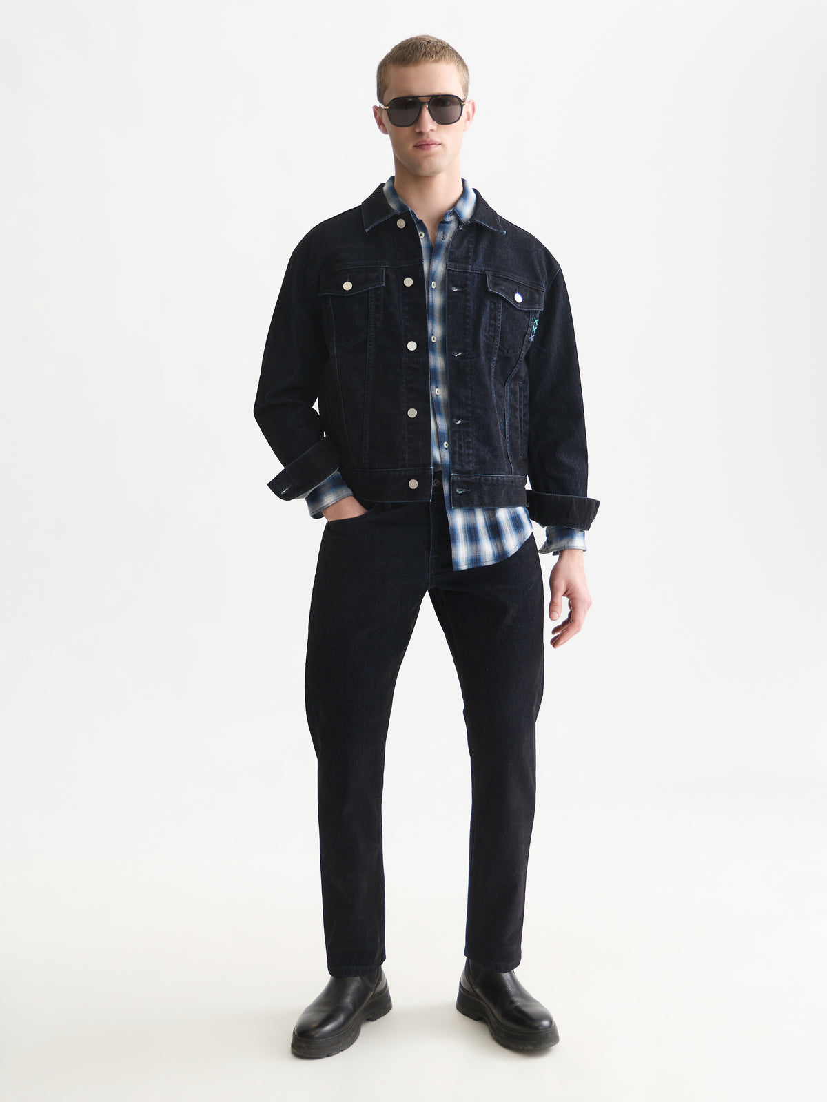 White Smoke ג'קט דנים לגברים Denim Flock Trucker SCOTCH & SODA