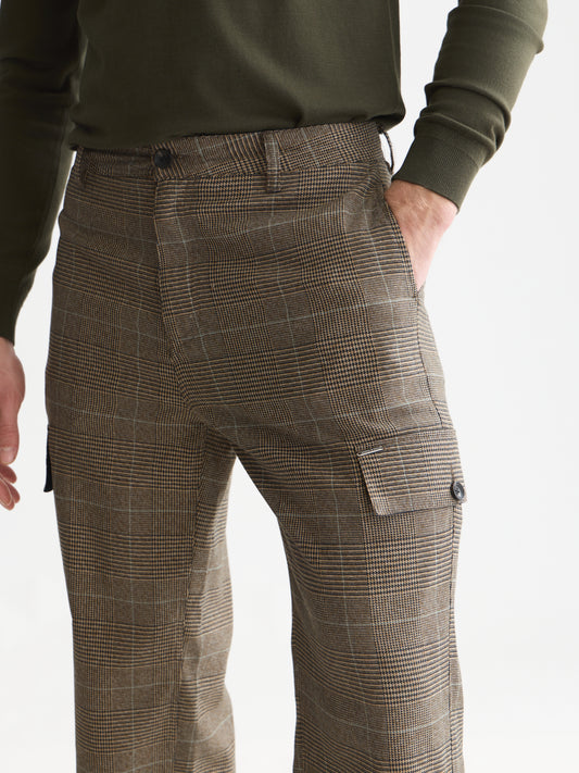 White Smoke מכנסיים ארוכים לגברים Otis Checked Cargo SCOTCH & SODA