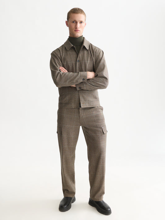 White Smoke מכנסיים ארוכים לגברים Otis Checked Cargo SCOTCH & SODA