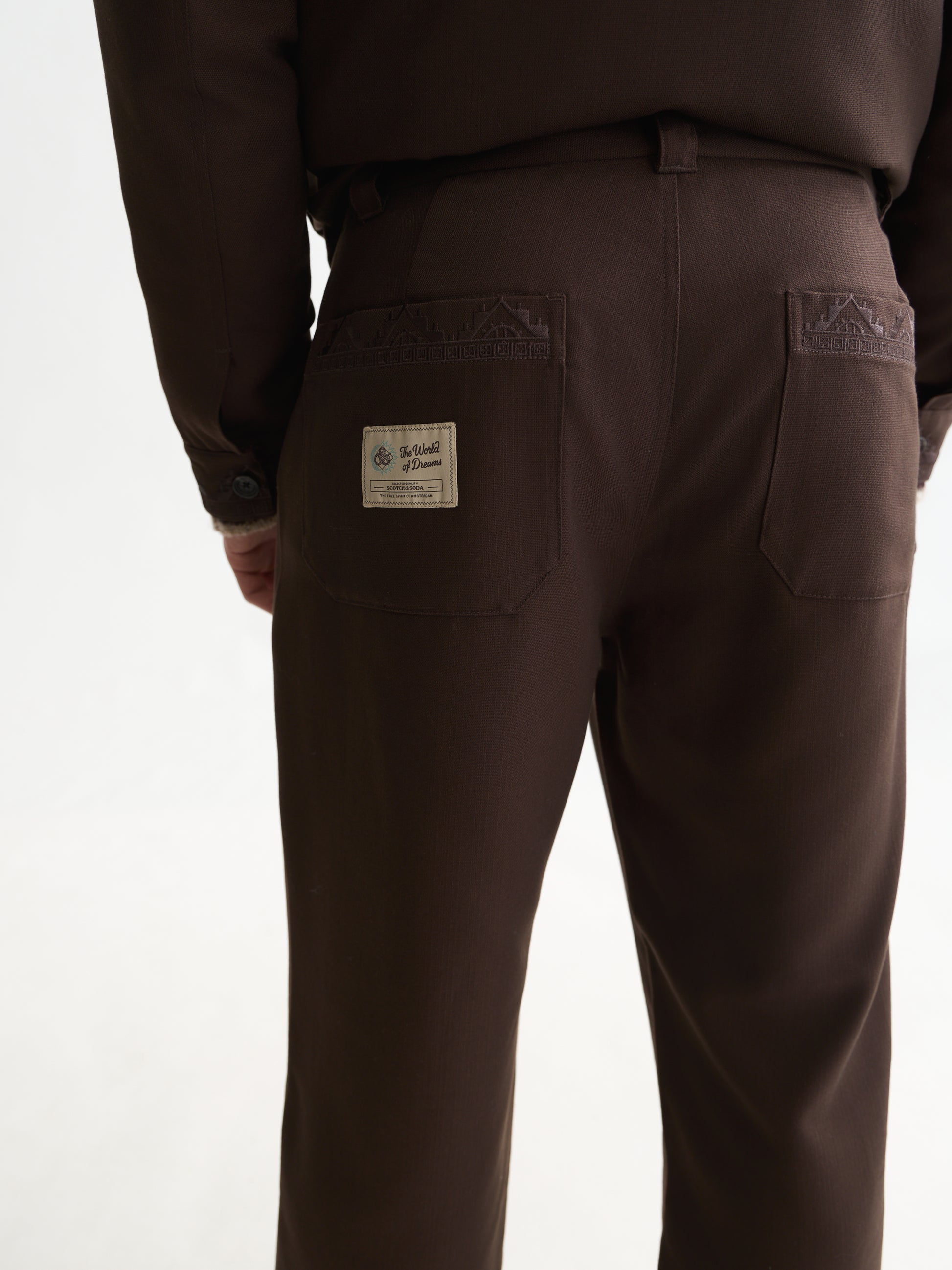Black מכנסיים ארוכים לגברים Harper Embroidered SCOTCH & SODA