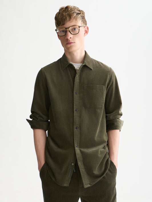White Smoke חולצה מכופתרת קורדרוי לגברים Corduroy SCOTCH & SODA