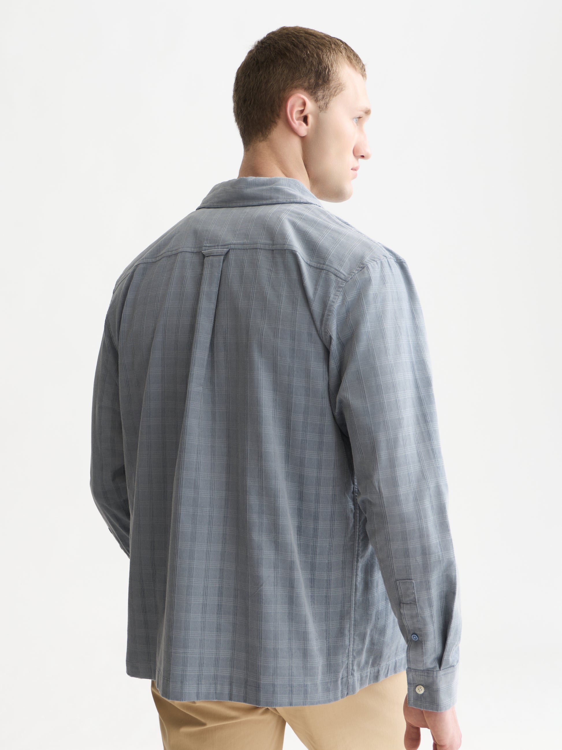 White Smoke חולצה מכופתרת משובצת לגברים Corduroy Checked SCOTCH & SODA