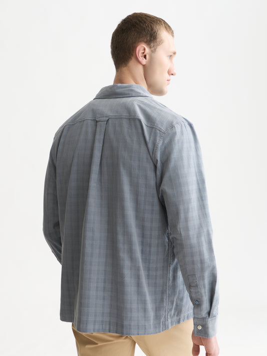 White Smoke חולצה מכופתרת משובצת לגברים Corduroy Checked SCOTCH & SODA