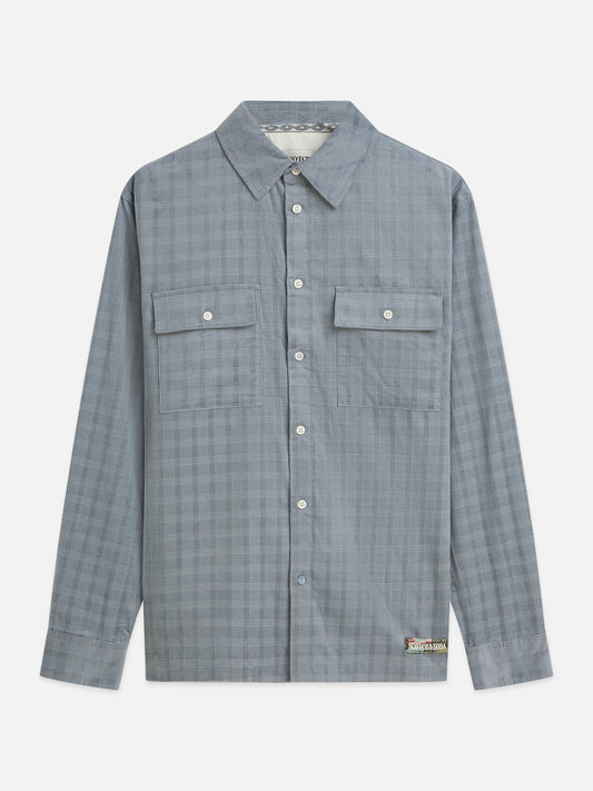 Light Slate Gray חולצה מכופתרת משובצת לגברים Corduroy Checked SCOTCH & SODA