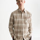 White Smoke חולצה מכופתרת פלנל לגברים Flannel Checked SCOTCH & SODA