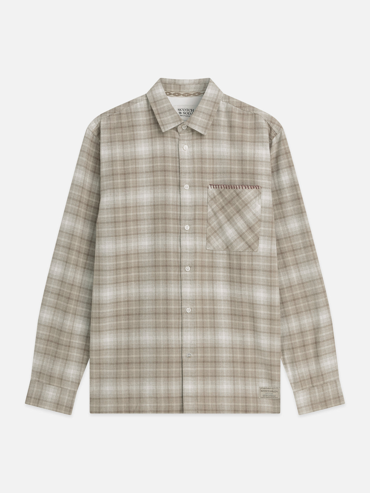 Dark Gray חולצה מכופתרת פלנל לגברים Flannel Checked SCOTCH & SODA
