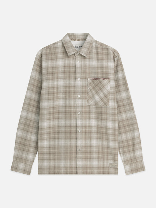 Dark Gray חולצה מכופתרת פלנל לגברים Flannel Checked SCOTCH & SODA
