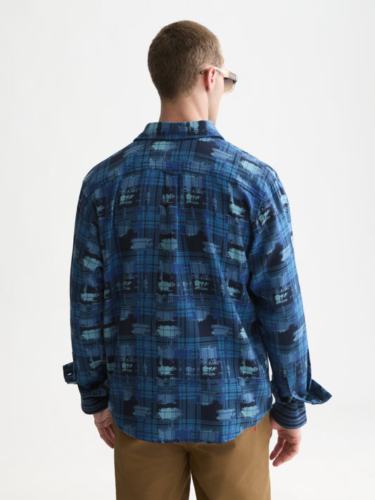 White Smoke חולצה מכופתרת ז'קארד לגברים Jacquard Relaxed SCOTCH & SODA