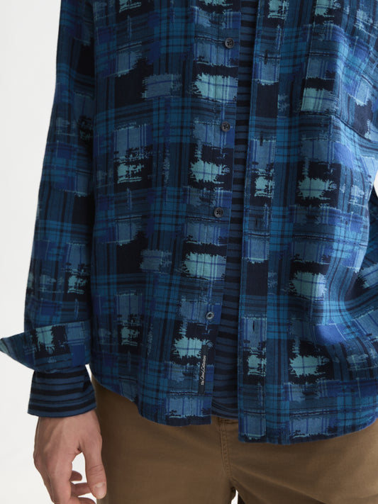 Dark Slate Gray חולצה מכופתרת ז'קארד לגברים Jacquard Relaxed SCOTCH & SODA