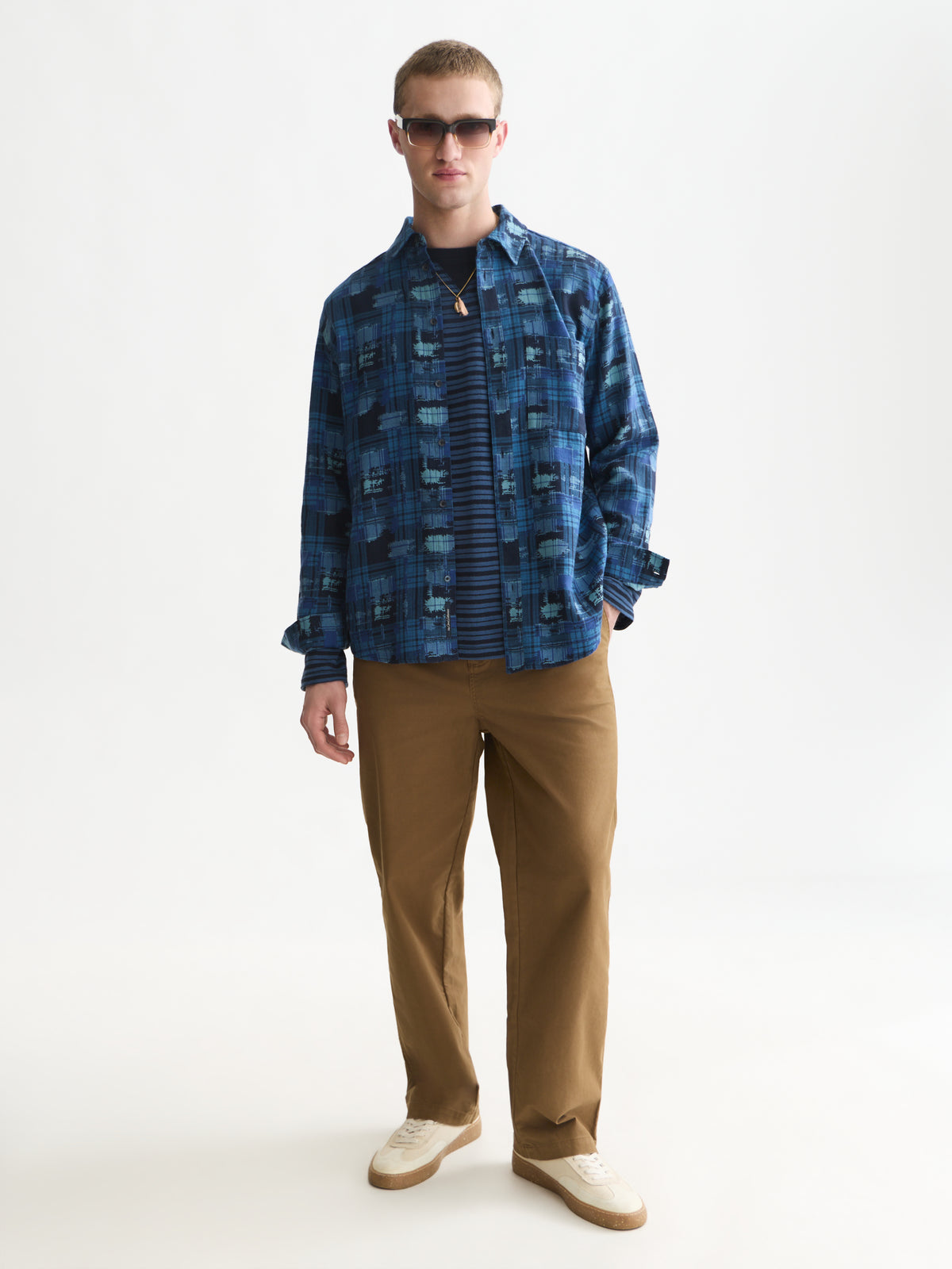 White Smoke חולצה מכופתרת ז'קארד לגברים Jacquard Relaxed SCOTCH & SODA