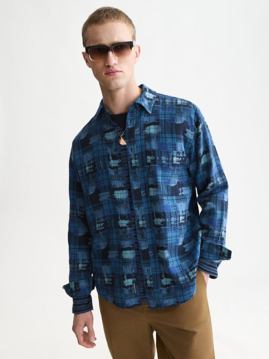 White Smoke חולצה מכופתרת ז'קארד לגברים Jacquard Relaxed SCOTCH & SODA