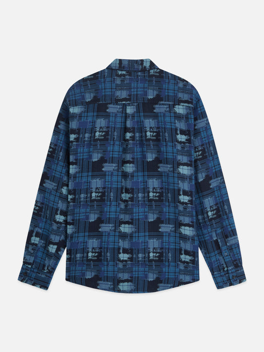 Dark Slate Gray חולצה מכופתרת ז'קארד לגברים Jacquard Relaxed SCOTCH & SODA