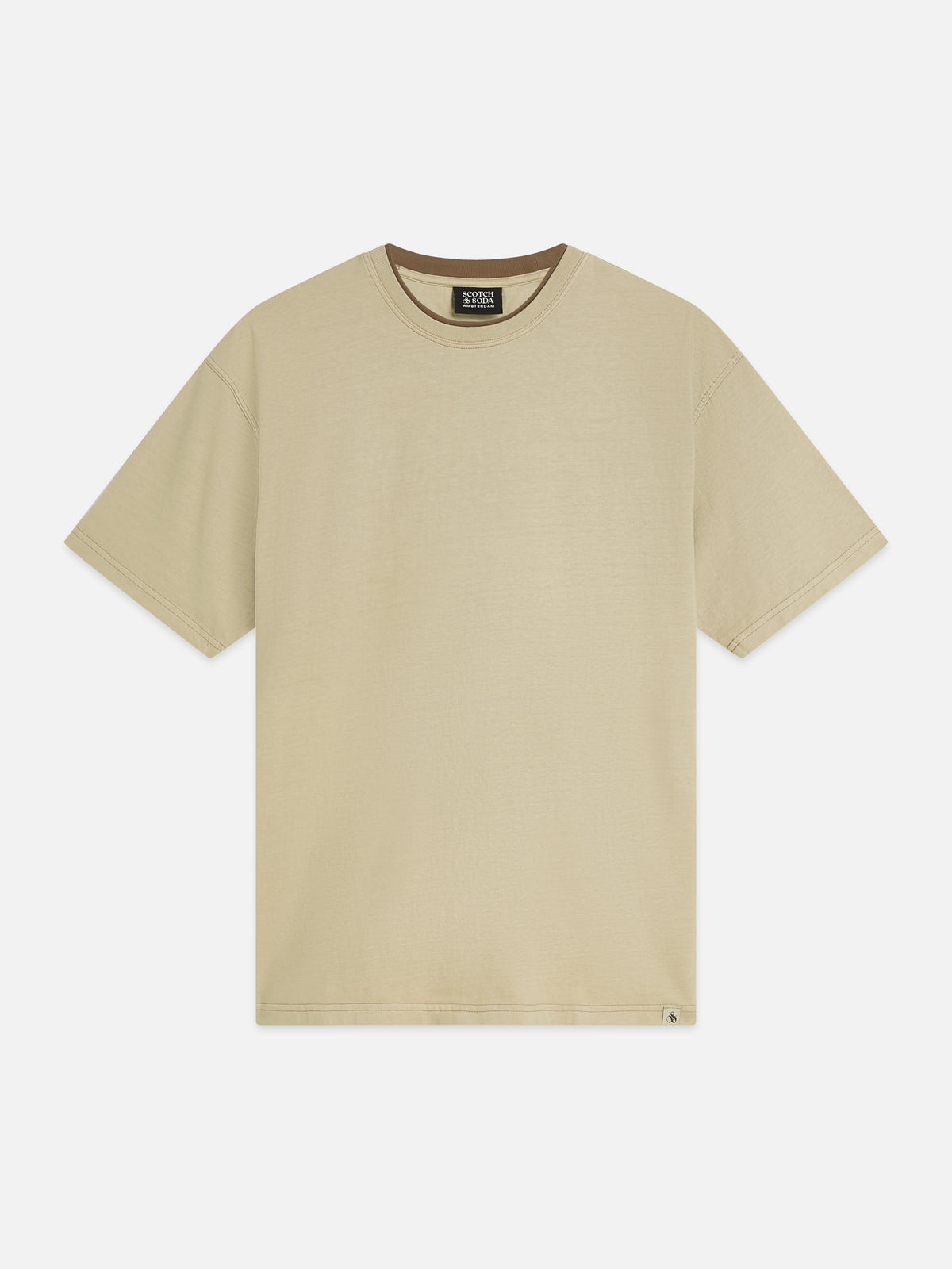 Tan טי שירט קצרה לגברים 3 Crosses SCOTCH & SODA