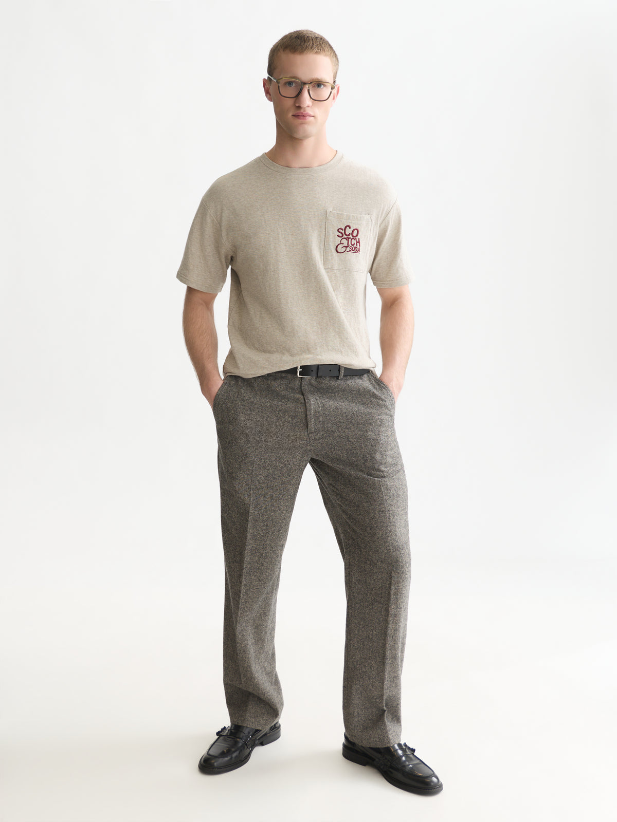White Smoke טי שירט קצרה לגברים Bonded Artwork SCOTCH & SODA