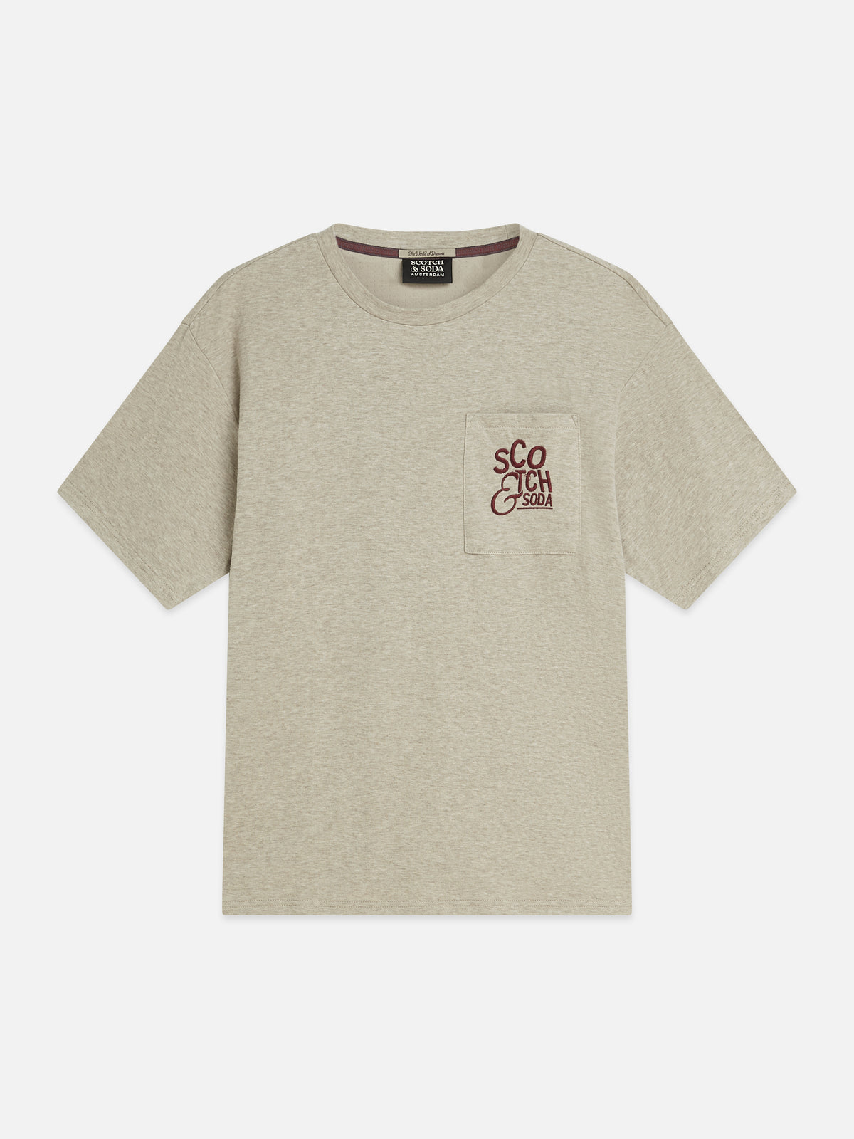 Gray טי שירט קצרה לגברים Bonded Artwork SCOTCH & SODA