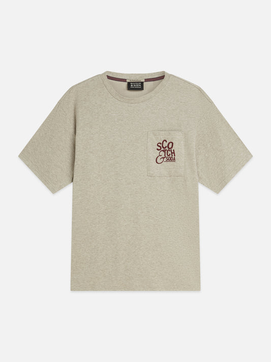 Gray טי שירט קצרה לגברים Bonded Artwork SCOTCH & SODA