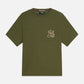 Dark Olive Green טי שירט קצרה לגברים Bonded Artwork SCOTCH & SODA