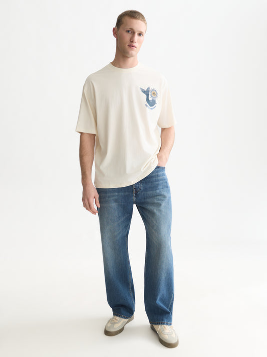 White Smoke טי שירט קצרה לגברים Front And Back Artwork SCOTCH & SODA