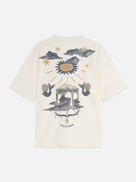 Antique White טי שירט קצרה לגברים Front And Back Artwork SCOTCH & SODA