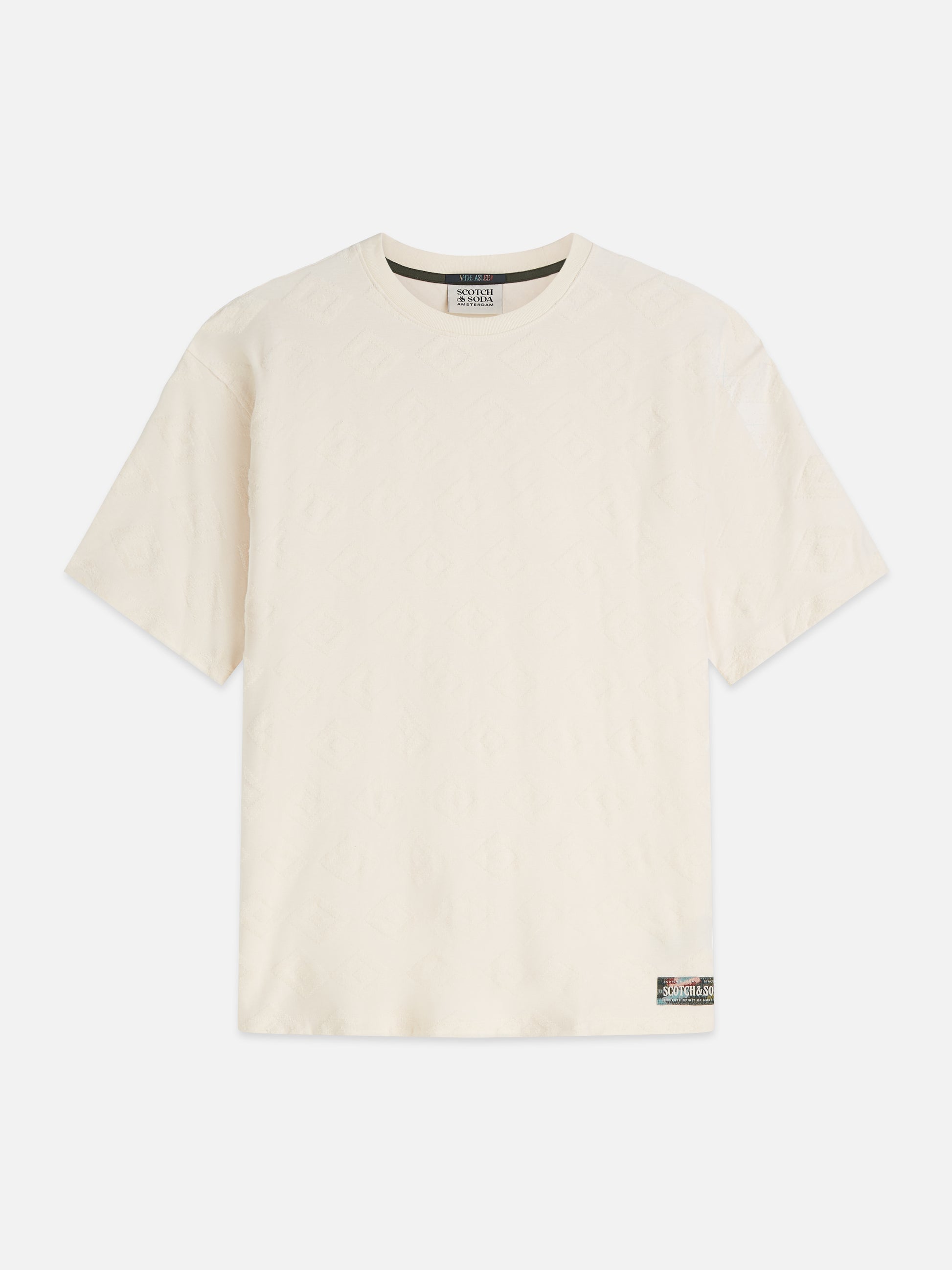 Antique White טי שירט קצרה לגברים Jacquard SCOTCH & SODA