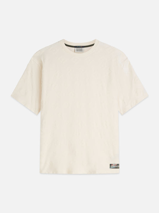 Antique White טי שירט קצרה לגברים Jacquard SCOTCH & SODA