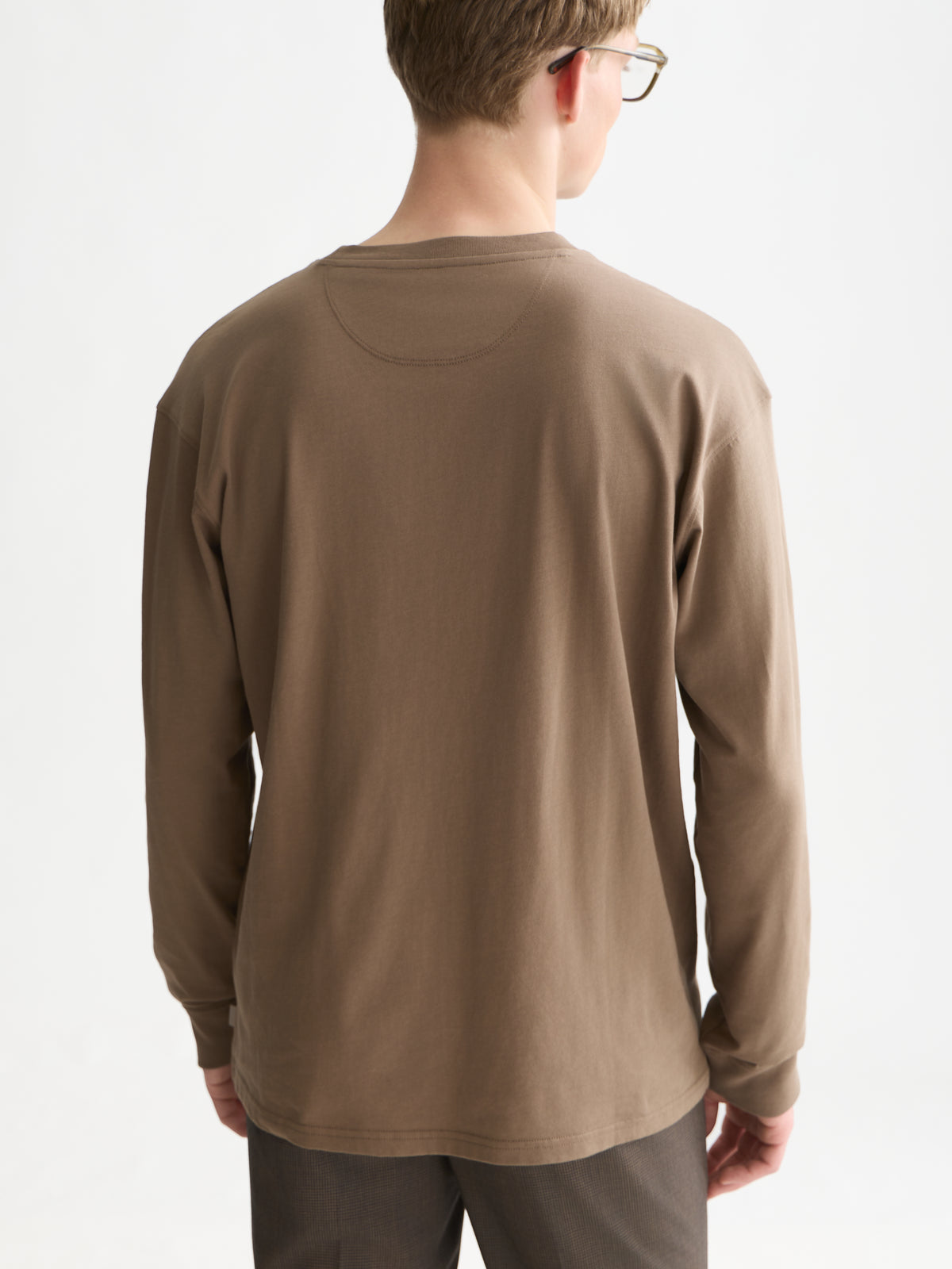 White Smoke טי שירט ארוכה לגברים Embroidered Logo SCOTCH & SODA