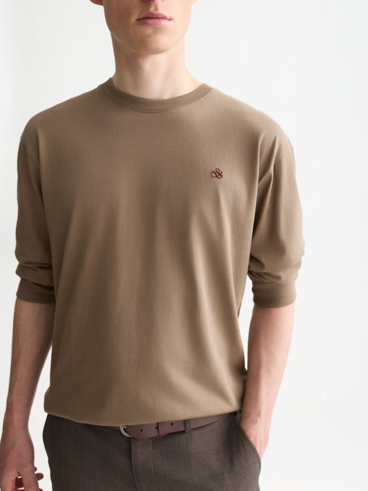 White Smoke טי שירט ארוכה לגברים Embroidered Logo SCOTCH & SODA