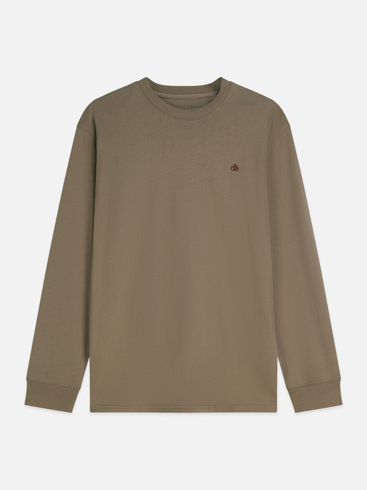 Dim Gray טי שירט ארוכה לגברים Embroidered Logo SCOTCH & SODA