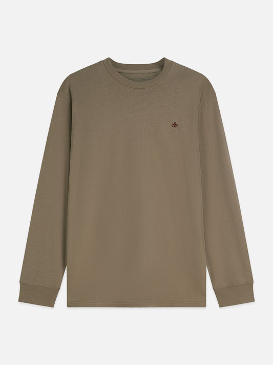 Dim Gray טי שירט ארוכה לגברים Embroidered Logo SCOTCH & SODA