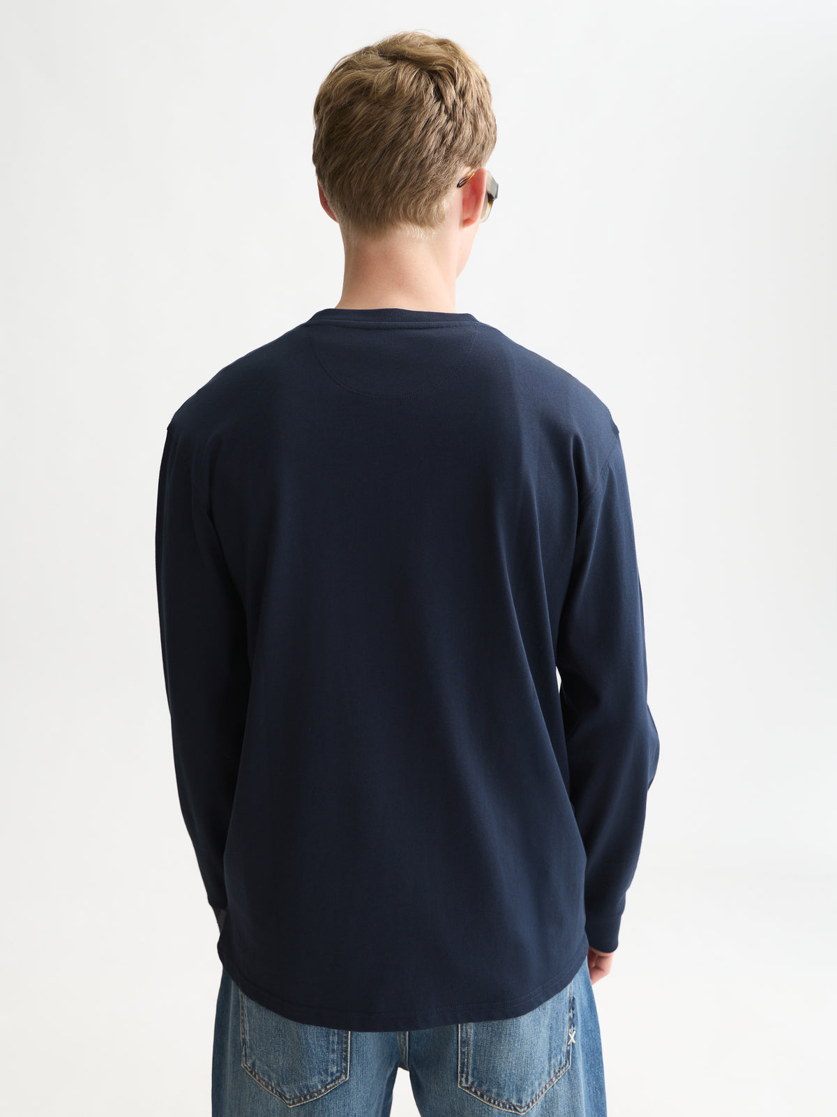 Black טי שירט ארוכה לגברים Embroidered Logo SCOTCH & SODA